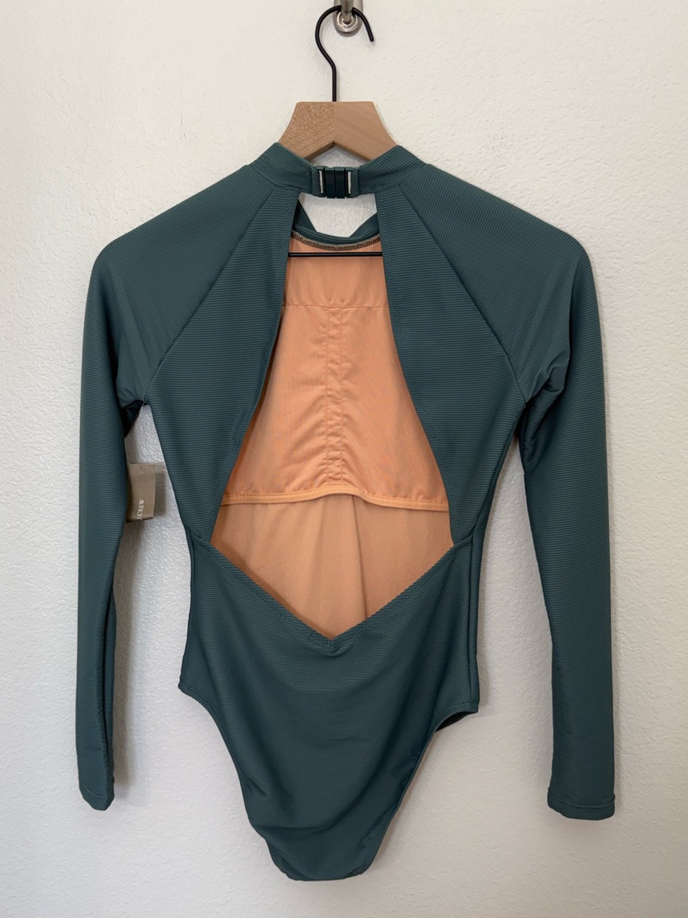 NWT J Crew Active Ribbed Long Sleeve One Piece Swimsuit Size 4 - Picture 5 of 11
